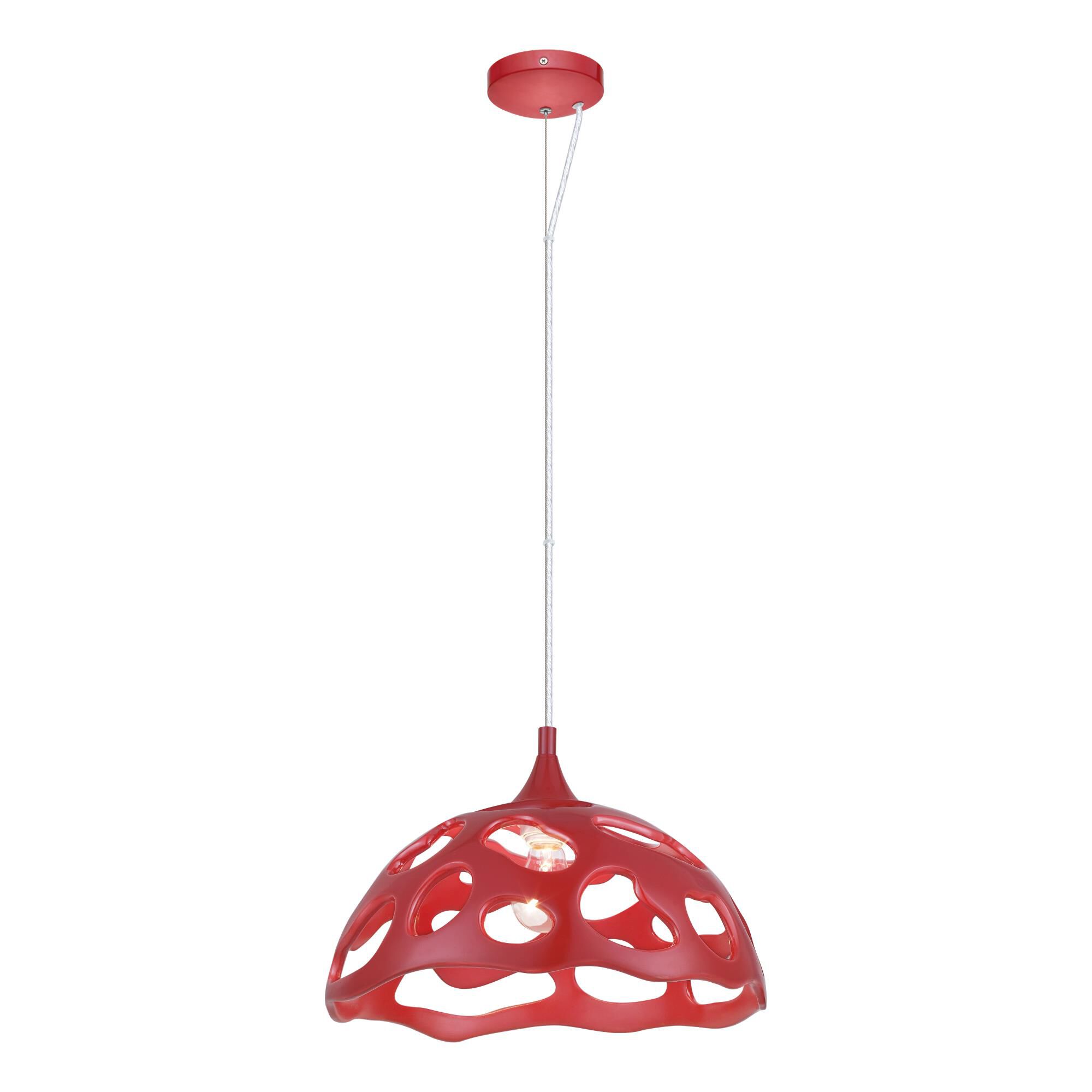 Shown in Glossy Red finish and Dome shade 